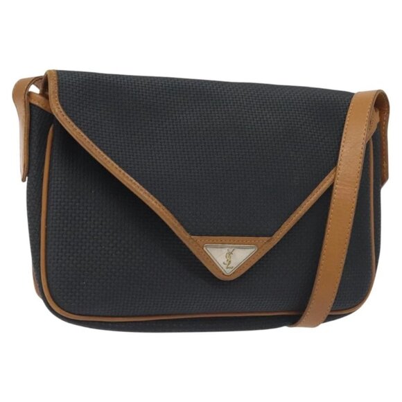 SAINT LAURENT Shoulder Bag PVC Canvas Navy - Picture 1 of 15